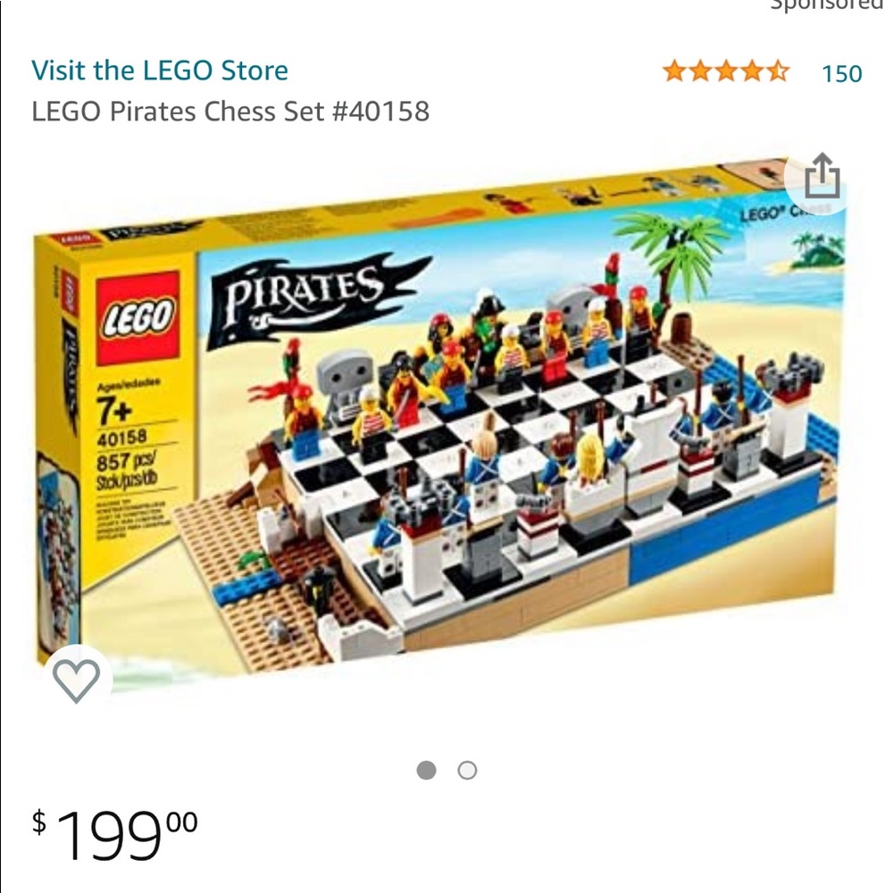 NEW STILL IN UNOPENED BOX Lego pirate chess set 857 piece #40158